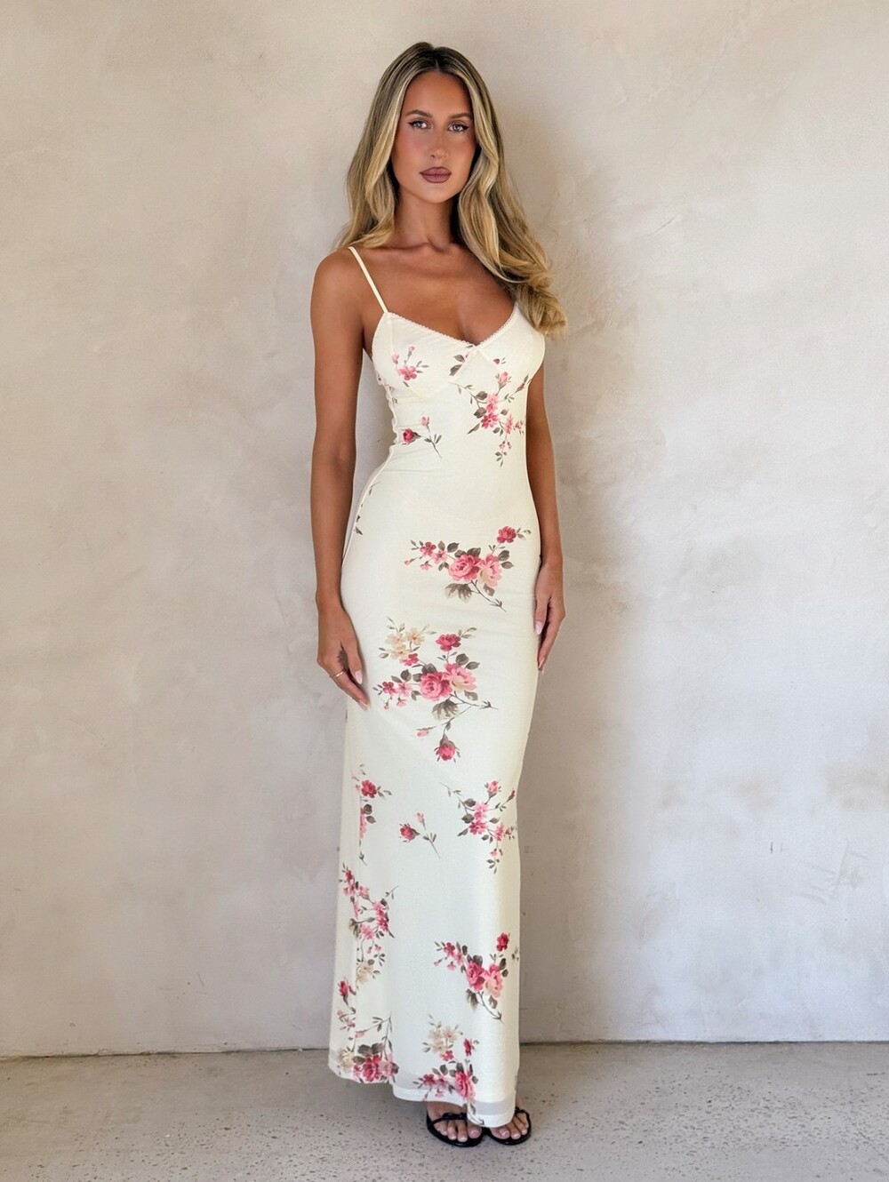 NEW WITHOUT TAGS Floral Slip Juliann Maxi Midi Floral Dress Size Xs